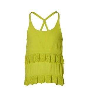 Kids Bright Yellow Ruffle Tank Top